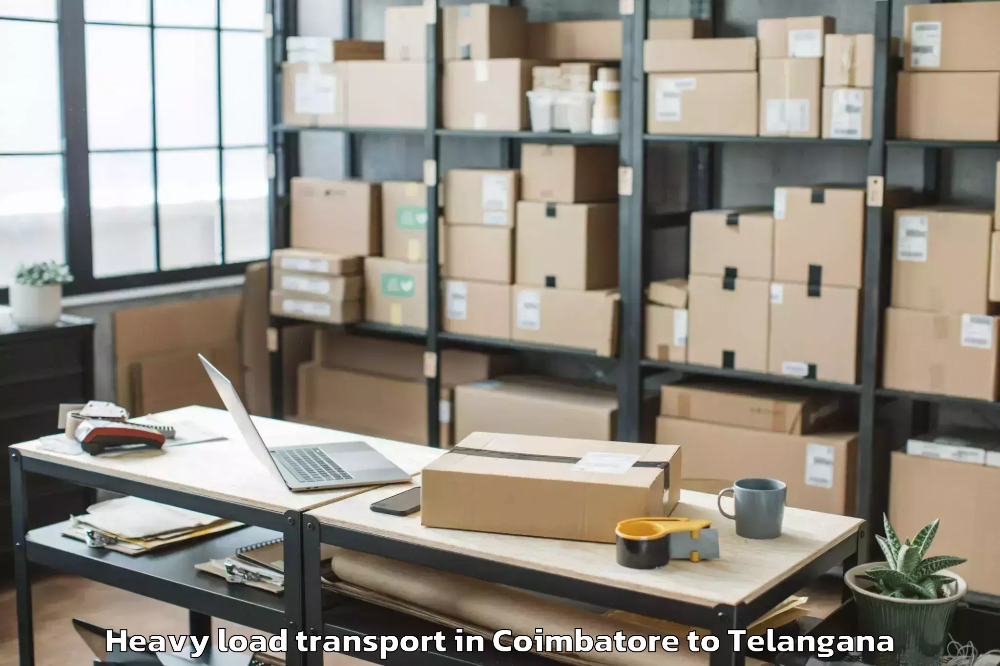 Book Coimbatore to Ghanpur Mulug Heavy Load Transport Online